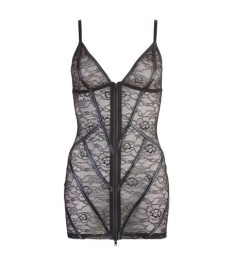 Kleid aus Spitze mit Wetlook-Details