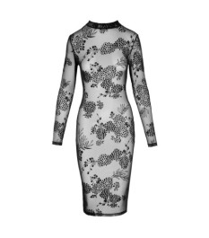 Kleid „Fucking Fabulous Exclusive“ aus Powernet mit Blüten-Samtflockpr