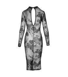 Kleid „Fucking Fabulous Exclusive“ aus Powernet mit Blüten-Samtflockpr