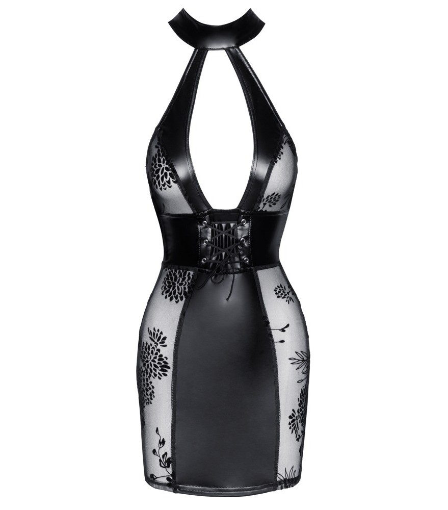 Kleid im Wetlook mit langem Arm