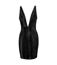 Kleid in mattglänzender Schlangenhaut-Optik