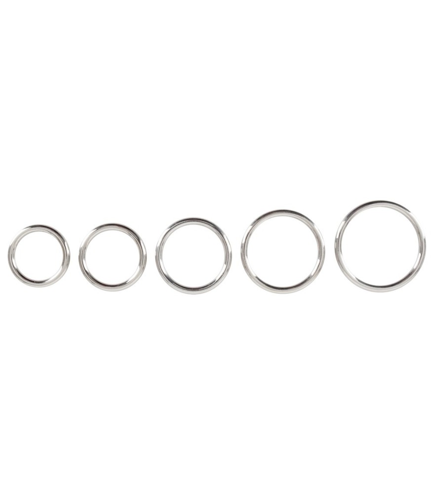 5-teiliges Set „Professional“ mit Penis-/Hodenringen aus Carbonstahl