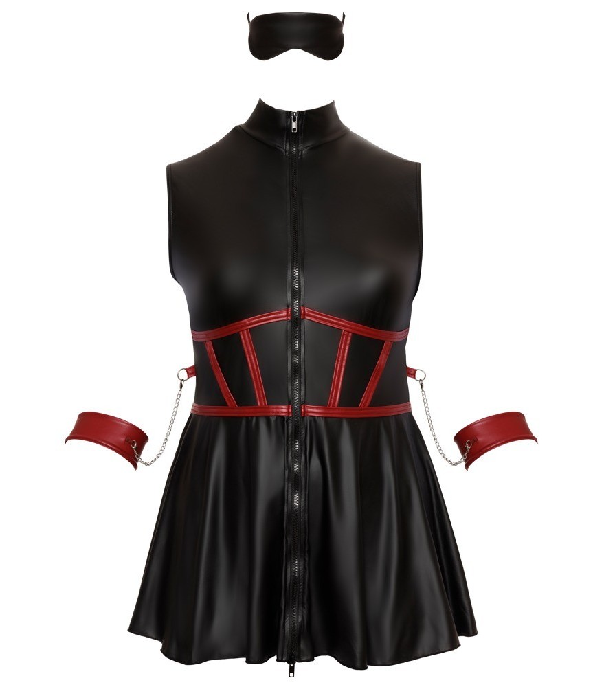 Kleid im Mattlook inklusive Armfesseln und Augenmaske