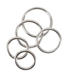 5-teiliges Set „Professional“ mit Penis-/Hodenringen aus Carbonstahl