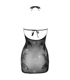 Kleid aus weichem Netz mit Allover-Strassbesatz