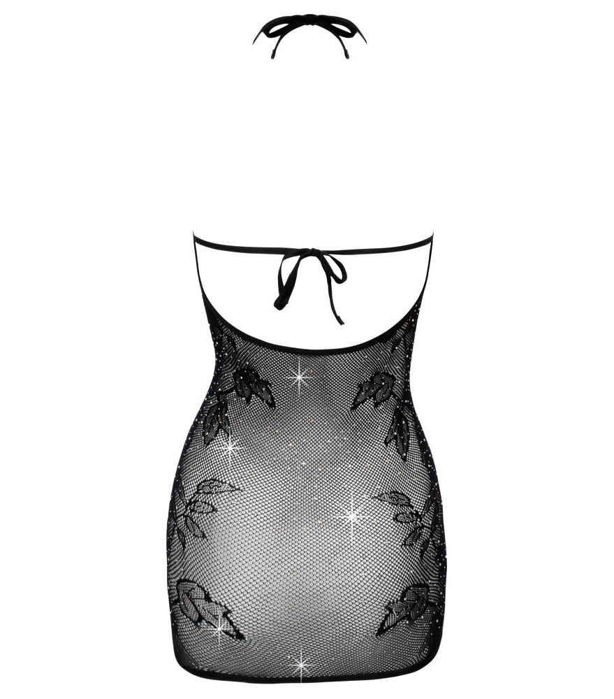 Kleid im Mattlook mit Halsband und 3fach-Gürtel