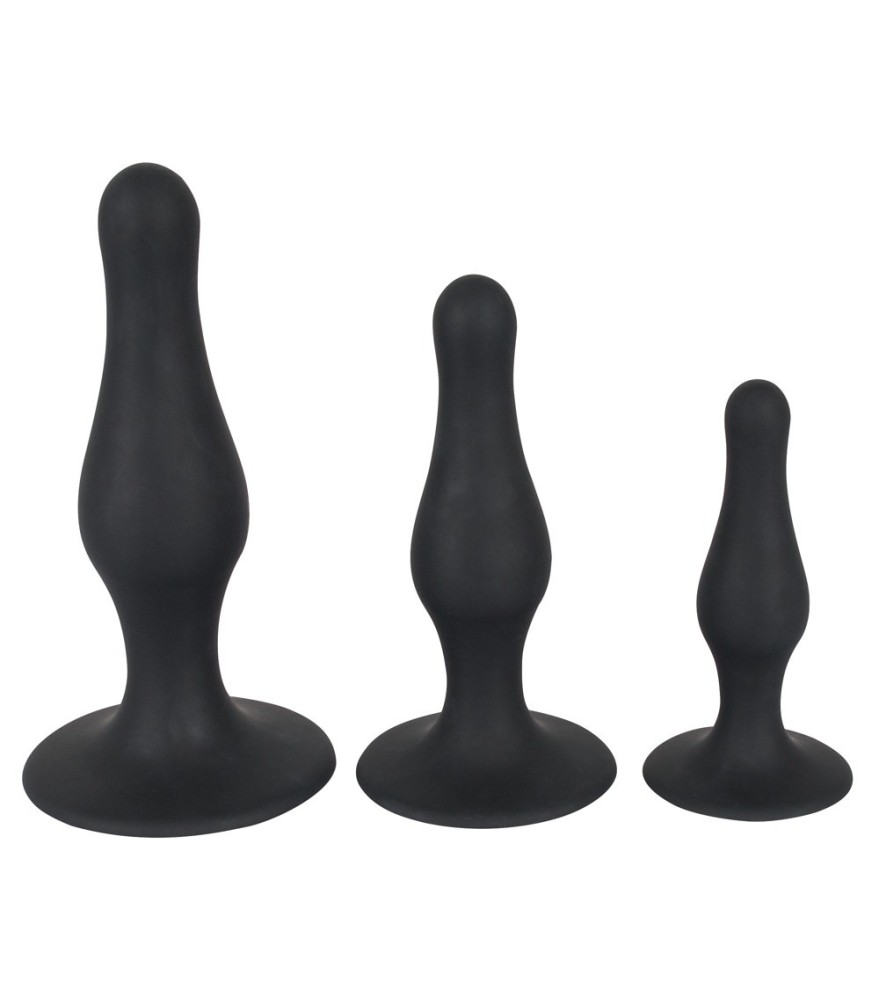 3-teiliges Analplug-Set aus Silikon
