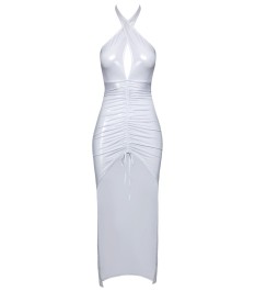 Kleid mit längenverstellbarer Raffung vorne