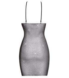 Netz-Minikleid mit Allover-Strassbesatz