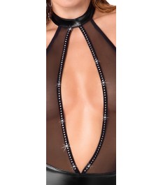 Minikleid im stylischen Material-Mix