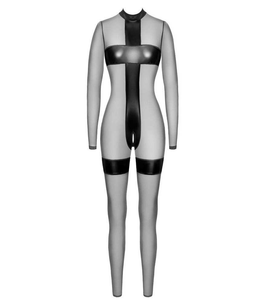 Ouvert-Overall in stylischer Transparenz