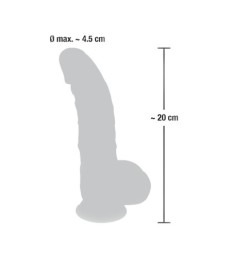 Naturdildo „Medical Silicone Dildo“, 20 cm, leicht gebogen