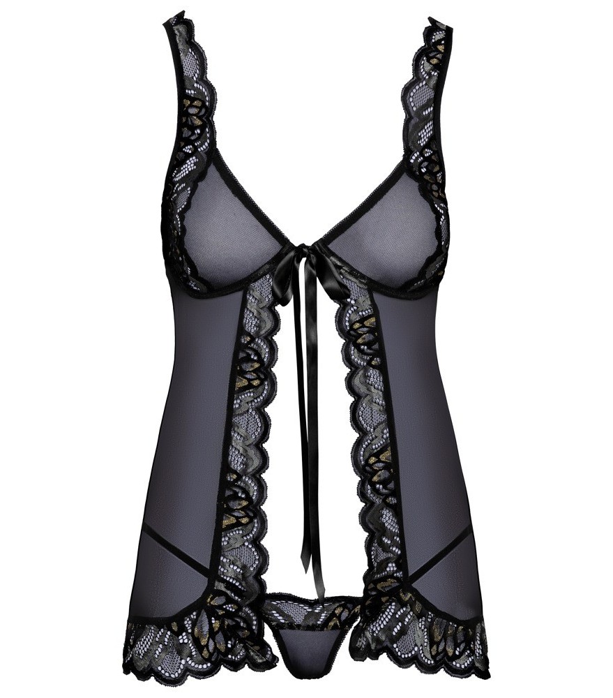 Babydoll plus String mit Effektspitze