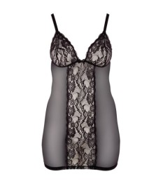 Negligé aus Powernet mit Spitze