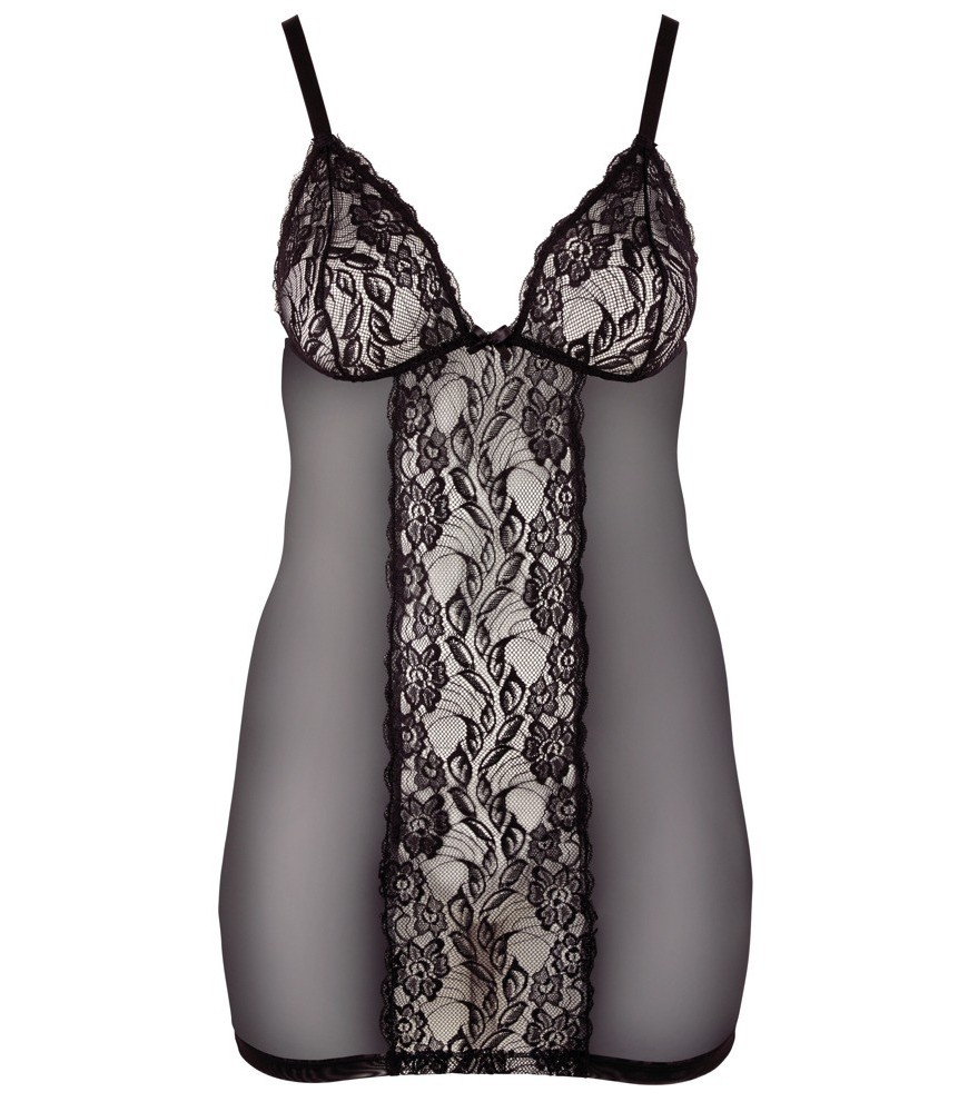 Negligé aus Powernet mit Spitze