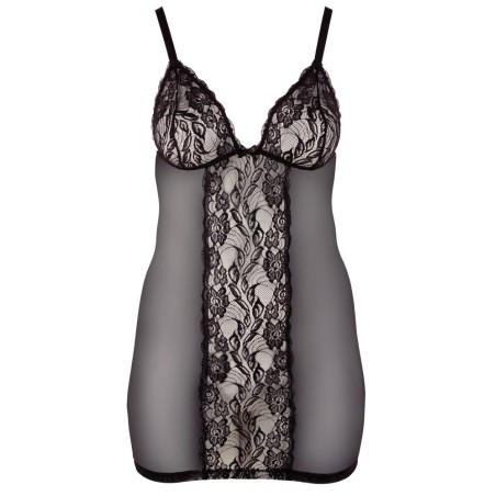 Negligé aus Powernet mit Spitze