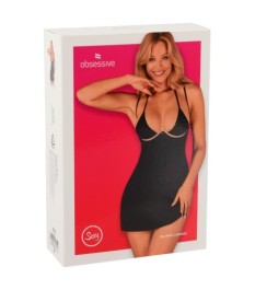 Babydoll plus String aus doppellagigem Powernet mit Spitze