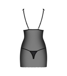 Negligé plus String „Lucita“ in schwarzer feiner Transparenz