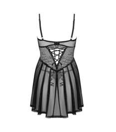 Babydoll plus String „Chemeris“, transparent mit effektvoller Spitze