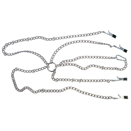 Nippelklammern „Nipple & Clit Clamps“ mit Halskette und Intimklammern