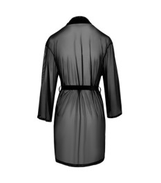 Kimono, semi-transparent, mit edlen Details aus Samt und Strass