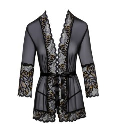 Kimono mit Effektspitze und Bindegürtel