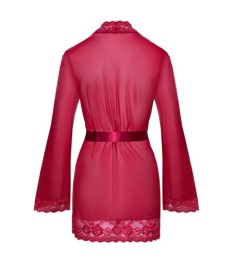 Kimono aus feinem Powernet mit Spitze