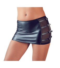 Rock mit Netzeinsätzen und Schnallen