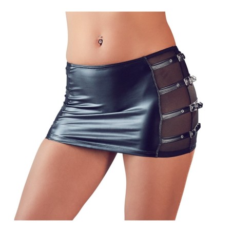 Rock mit Netzeinsätzen und Schnallen