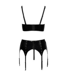 3-teiliges Hebe-Set aus Lack mit Nietenverzierung