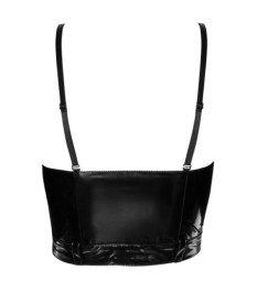 Top aus Lack mit Front-Reißverschluss