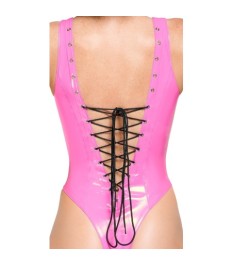 Top aus Lack mit Front-Reißverschluss