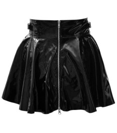 Rock aus Lack mit 2-Wege-Reißverschluss vorne