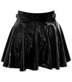 Rock aus Lack mit 2-Wege-Reißverschluss vorne