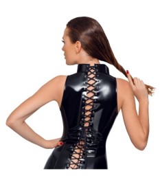 Kleid aus Lack mit komplett durchgehender Schnürung im Rücken