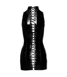 Kleid aus Lack mit komplett durchgehender Schnürung im Rücken