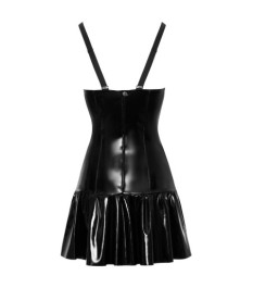 Kleid aus Lack im Mantel-Styling mit Bindgürtel