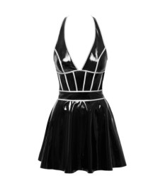 Kleid aus Lack mit 2-Wege-Reißverschluss vorne