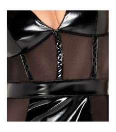 Kleid aus Lack mit elastischen Powernet-Einsätzen