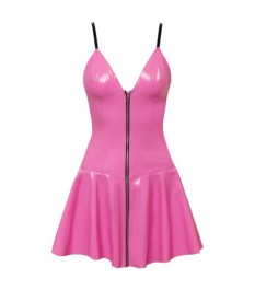 Kleid aus Lack mit Powernet-Cups und -Neckholder