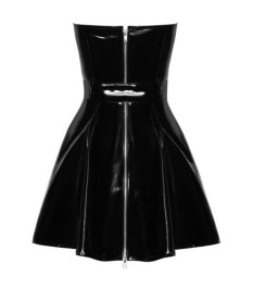 Kleid aus Lack mit Spitzendetails