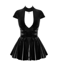 Lack-Minikleid mit großem Dekolleté-Cut-out