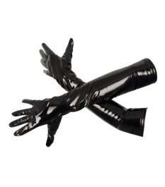 Handschuhe aus Lack mit Stretch-Einsätzen