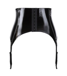 Lack-Minikleid mit Gürtel