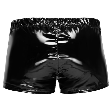 Lack-Minikleid mit Spitzenrüschen