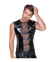 Lack-Minikleid mit Spitzenrüschen