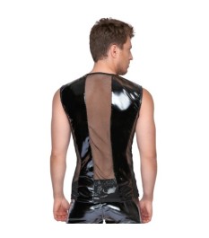 Lack-Minikleid mit Spitzenrüschen