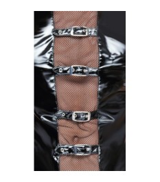 Shirt aus bi-elastischem Lack und Netz