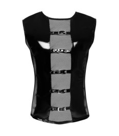 Lack-Minikleid mit Corsagen-Oberteil