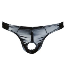 Lack-Minikleid mit Schößchen